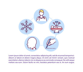 Professional medical care concept icon with text. Skin care PPT page vector template. Skin Tag Removals. Skin surgery. Brochure, magazine, booklet design element with linear illustrations