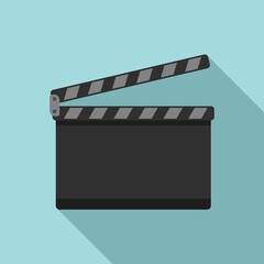 Fototapeta premium Board clapper icon. Flat illustration of board clapper vector icon for web design