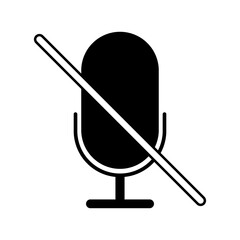 Microphone muted icon isolated on white background