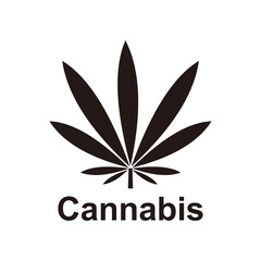 cannabis leaf icon vector logo on white background