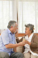 Senior couple that need to look after each other without children and grandchildren to attention.