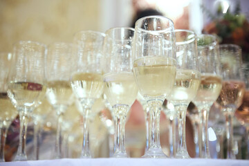 shine glasses with champagne