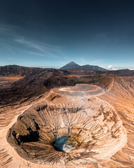 Mount Bromo crater is an active volcano in Bromo Tengger Semeru National park at East Java