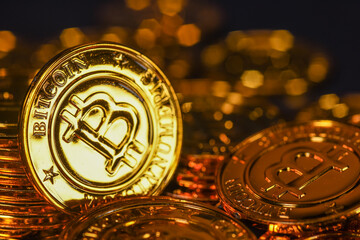 Finances argent bitcoin piece jeton valeur echange cryptomonnaie