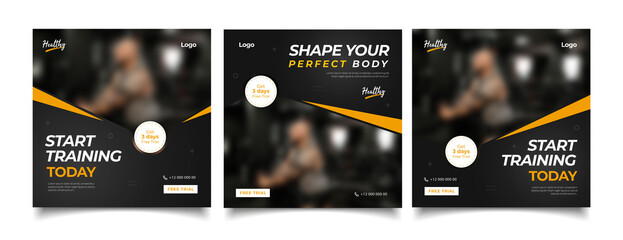 Gym Fitness social media post template