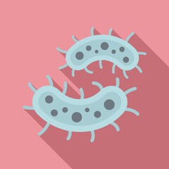 Biohazard bacteria icon. Flat illustration of biohazard bacteria vector icon for web design