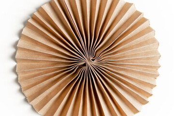 craft circle made of paper on a white background. origami