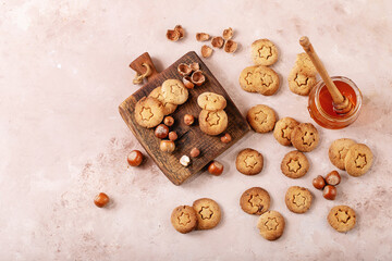 Homemade cookies with hazelnuts