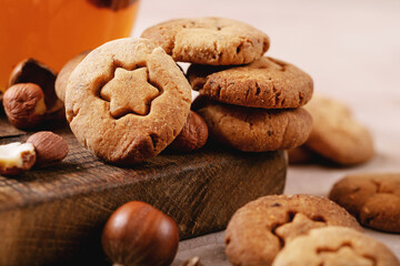 Homemade cookies with hazelnuts