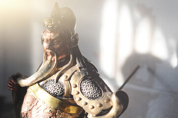 God statue of Guan Yu in the temple