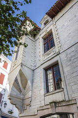 Fototapeta na wymiar Beautiful house built in 1643 - house of King Louis XIV (Maison Louis XIV), place where Louis XIV married Infant of Spain. Saint Jean de Luz, Pyrenees-Atlantiques department in southwestern France.