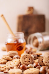 Homemade cookies with hazelnuts
