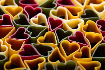 Fototapeta na wymiar Cuoricini Italian pasta textured background