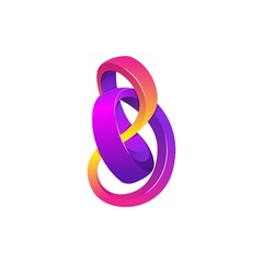 abstract letter b logo design gradient
