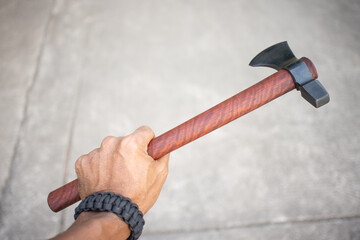 Tomahawk axe with thai rosewood handle.