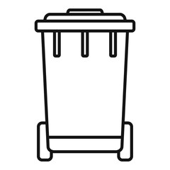Biohazard garbage cart icon. Outline biohazard garbage cart vector icon for web design isolated on white background