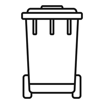 recommend clip art: Biohazard garbage cart icon. Outline biohazard garbage cart vector icon for web design isolated on white background