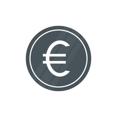 Euro coin icon. Money symbol. Busines pay concept. Vector isolated on white