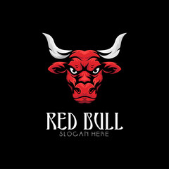 drawing of red bull's head logo art,icon bull,mascot logo gaming e sport