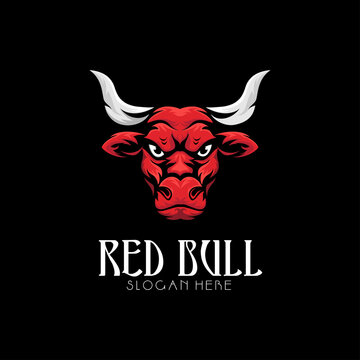 drawing of red bull's head logo art,icon bull,mascot logo gaming e sport