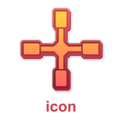 Gold Wheel wrench icon isolated on white background. Wheel brace. Vector.