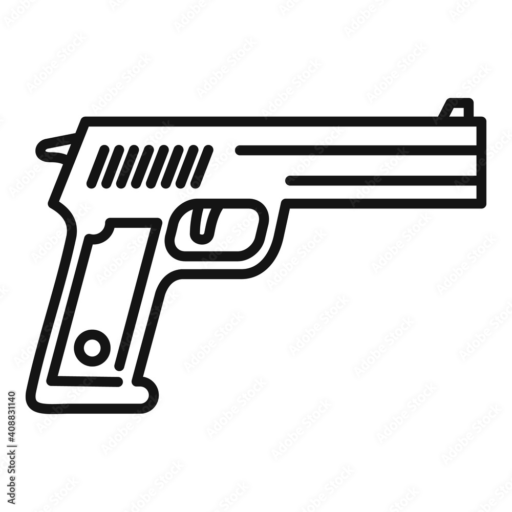 Canvas Prints Investigator pistol icon. Outline investigator pistol vector icon for web design isolated on white background