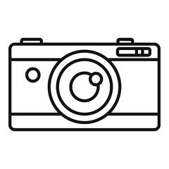 Investigator camera icon. Outline investigator camera vector icon for web design isolated on white background