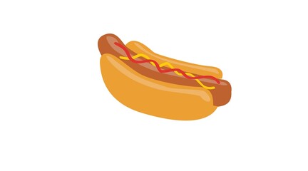 Vector isolated Illustration of a Hot-Dog. HotDog Icon