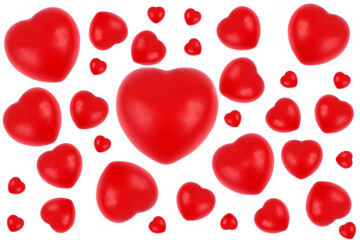 Concept de Saint-Valentin avec des coeurs sur fond blanc