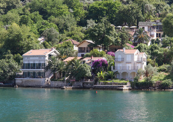 Fototapeta na wymiar Montenegro Bay of Kotor view from the yacht