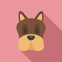 Cute head dog icon. Flat illustration of cute head dog vector icon for web design