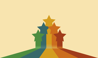 70s star background. Vintage retro. vector.