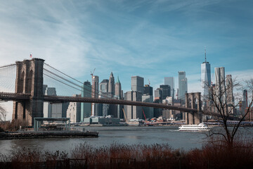 Fototapeta na wymiar Manhattan - New York, 2018. View from Brooklyn