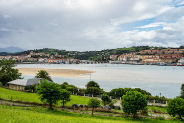Fototapeta na wymiar Beautiful landscape in San Vincente de la Barquera in Spain. Bay of Biscay.
