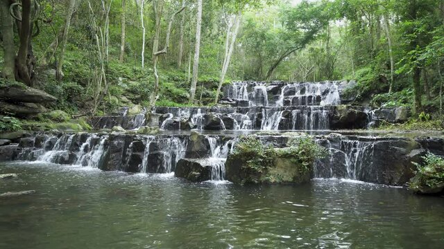 Beautiful waterfall in tropical forest at Namtok Samlan National Park, Saraburi, Thailand