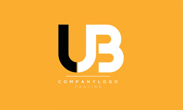 Abstract Letter Initial UB and BU Vector Logo Design Template