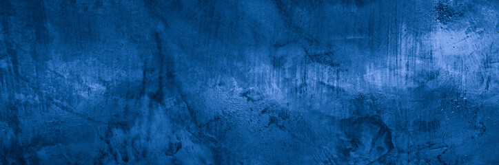 Old wall pattern texture cement blue dark abstract  blue color design are light with black gradient background.