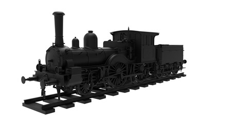 Obraz premium 3D rendering of a locomotive vintage histroic train model isolated.