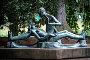 romantic statue in the park