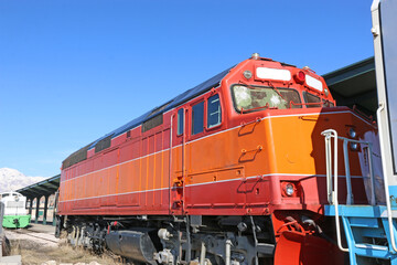 Obraz premium Vintage train truck in Ogden Station, Utah 