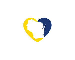 Wisconsin Map and Heart Logo 001