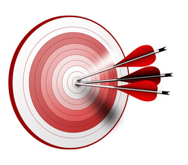 Illustration of arrows in the target in the center