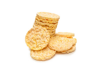 Rice wafer isolated on white background.