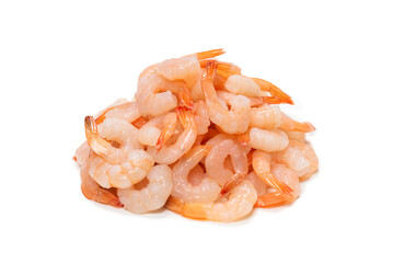 Frozen shrimps background. Top view.