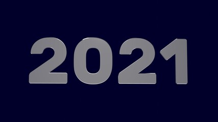 Happy New Year 2021 3d illustration, 3d rendering