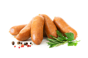 Chorizo sausages isolated on white background
