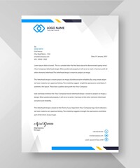 Professional and modern corporate letterhead template Premium Vector