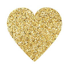 Happy Valentine's Day. Big gold glitter heart.