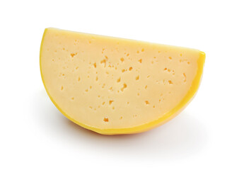 Piece of fresh cheese isolated.