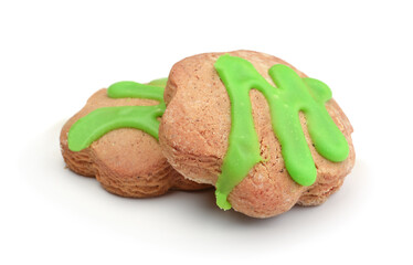 Gingerbread cookies isolated on white.